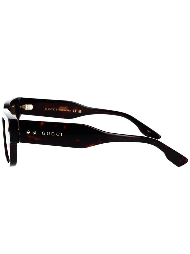 Square Frame Sunglasses Havana - GUCCI - BALAAN 4