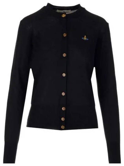 Bea Embroidered Logo Cardigan Black - VIVIENNE WESTWOOD - BALAAN 2