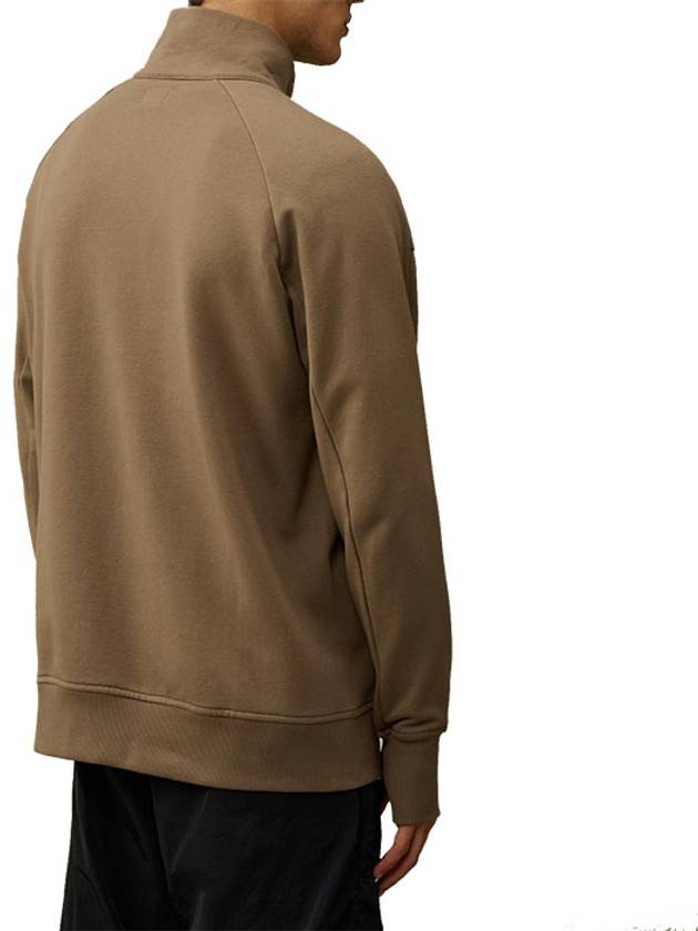 Diagonal Raised Fleece Half Zipped Sweatshirt Beige - CP COMPANY - BALAAN 5