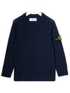 Kids Waffen Crew Neck Knit Navy 7116506A1 V0020 - STONE ISLAND - BALAAN 1