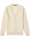 Keve Face Wool V-neck Cardigan Oatmeal Melange - ACNE STUDIOS - BALAAN 1