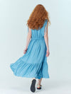 Summer pleated maxi dress Blue - OPENING SUNSHINE - BALAAN 4