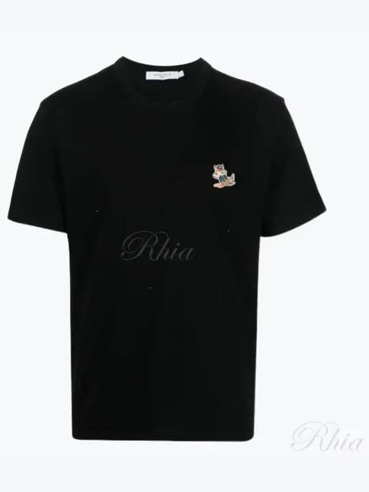 Dressed Fox Patch Classic Short Sleeve T-Shirt Black - MAISON KITSUNE - BALAAN 2