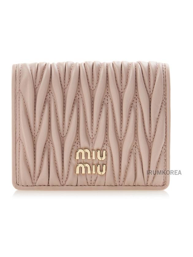 Matelasse Leather Half Wallet Light Pink - MIU MIU - BALAAN 2