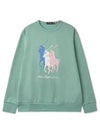 Big Pony Fleece Sweatshirt Green - POLO RALPH LAUREN - BALAAN 2