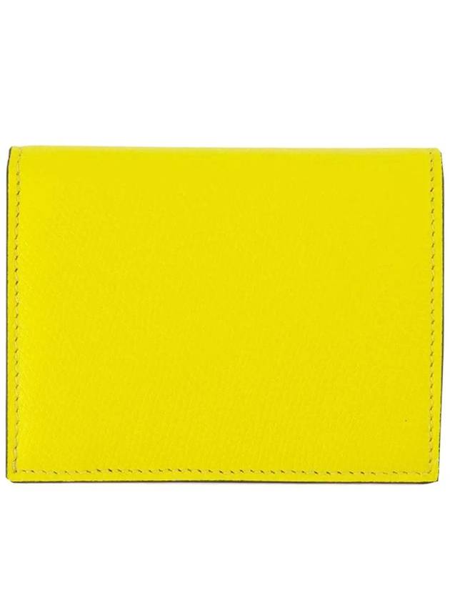 Compact V Logo Signature Calfskin Half Wallet Cedar Yellow - VALENTINO - BALAAN 4