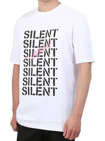Silent Print Short Sleeve T-Shirt White - LANVIN - BALAAN 1