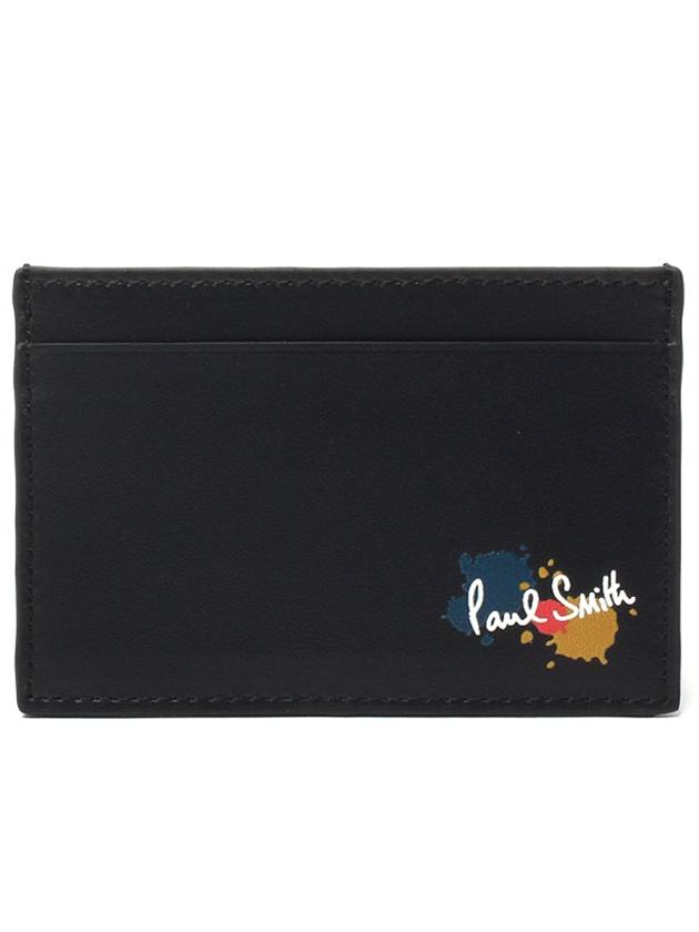 Splatter Logo Card Wallet Black - PAUL SMITH - BALAAN.