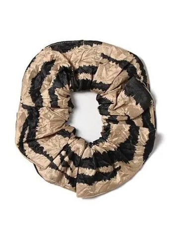 Hairband Women s Crinkle Satin Scratch Black Beige - GANNI - BALAAN 1