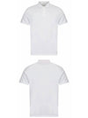 Neck Logo Patch Print Polo Shirt White - MONCLER - BALAAN 5