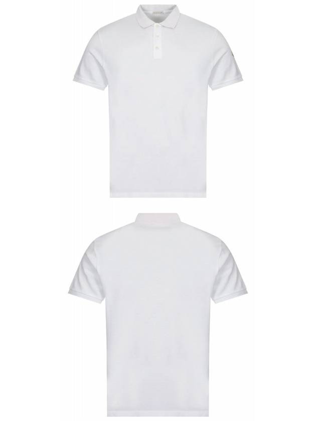 Neck Logo Patch Print Polo Shirt White - MONCLER - BALAAN 5