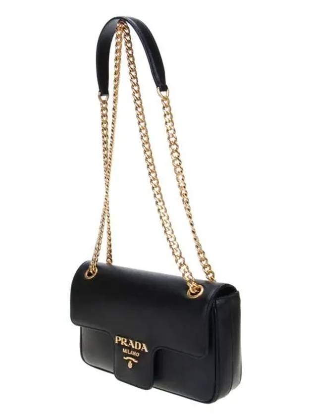 Saffiano Chain Cross Bag Black - PRADA - BALAAN 3