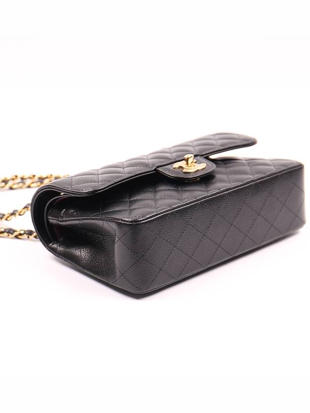 Classic Grained Calfskin Gold Hardware Small Flap Shoulder Bag Black - CHANEL - BALAAN 6