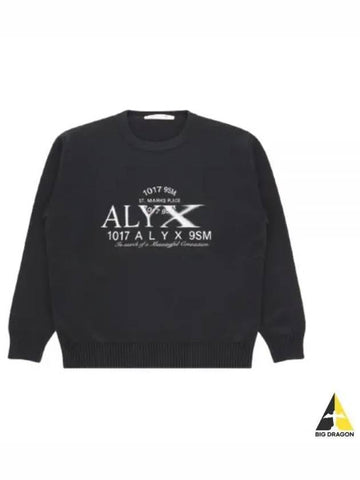 GRAPHIC CREWNECK SWEATER AAMKN0190YA01 BLK01 - 1017 ALYX 9SM - BALAAN 1