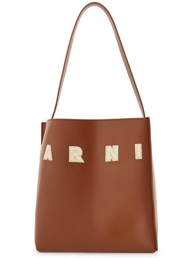 Museo Logo Patch Small Tote Bag Brown - MARNI - BALAAN 2