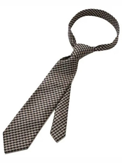 Men's Houndstooth Silk Tie Brown - TOM FORD - BALAAN 2