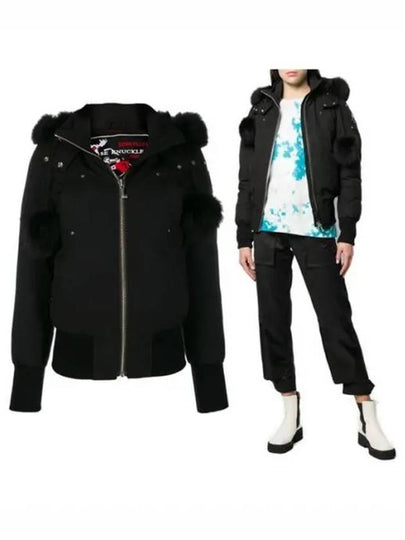 Women's Original Debbie Bomber Jacket Black Fox Fur Black - MOOSE KNUCKLES - BALAAN 2