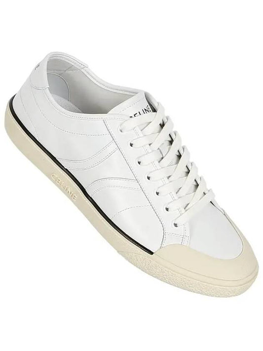 AS 01 Lace-Up Alan Calfskin Low-Top Sneakers Optic White - CELINE - BALAAN 2