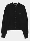 Face Patch Crop Cardigan Black - ACNE STUDIOS - BALAAN 4