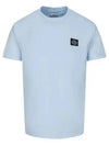 Logo Patch Short Sleeve T-Shirt Sky Blue - STONE ISLAND - BALAAN 2