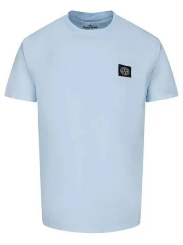 Logo Patch Short Sleeve T-Shirt Sky Blue - STONE ISLAND - BALAAN 2