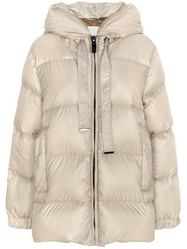 Beige Seia Hooded Goose Down Jacket 012 00424 - MAX MARA - BALAAN 1