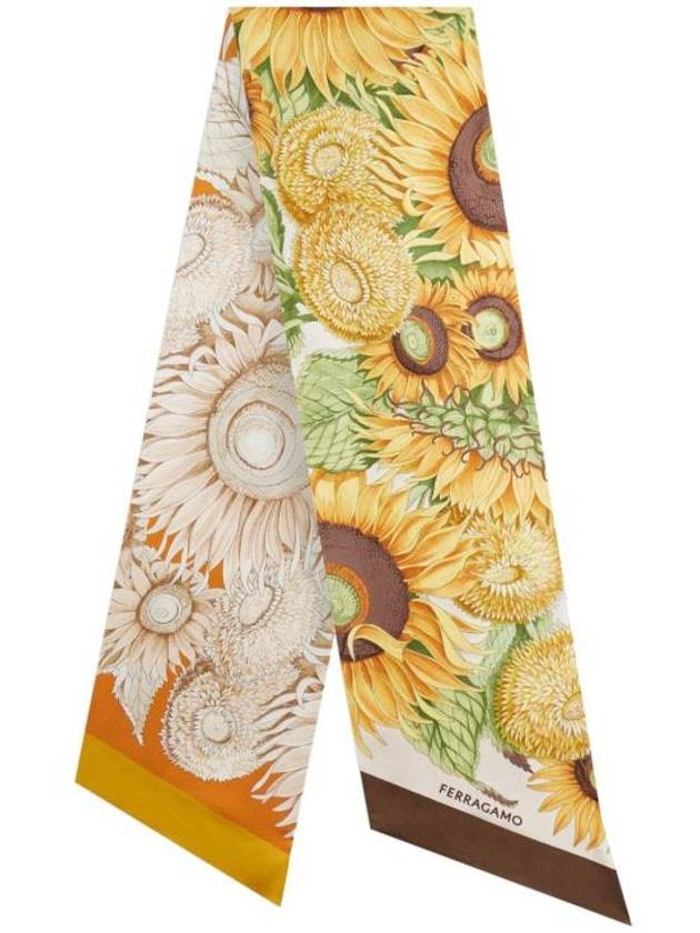 Sunflower Print Scarf Yellow - SALVATORE FERRAGAMO - BALAAN 1