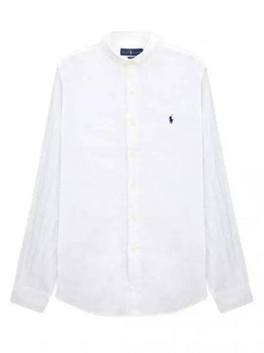 Pony logo embroidered linen shirt - POLO RALPH LAUREN - BALAAN 1