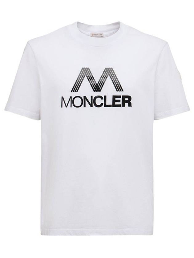 Side Three Stripes Logo Crew Neck Short Sleeve T-Shirt White - MONCLER - BALAAN 1