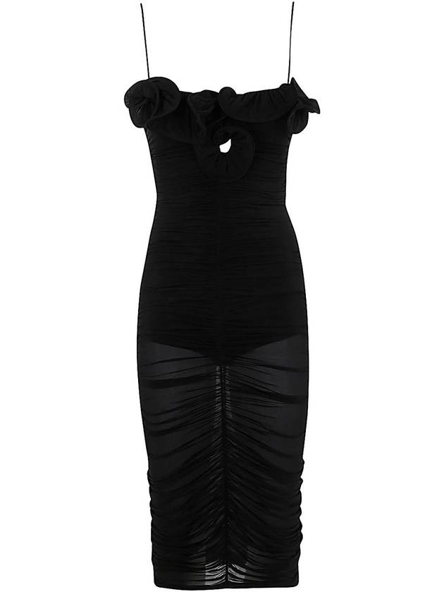 Magda Butrym Ruched Ruffle Midi Dress - MAGDA BUTRYM - BALAAN 1