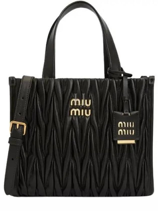 Matelasse Nappa Leather Tote Bag Black - MIU MIU - BALAAN 2