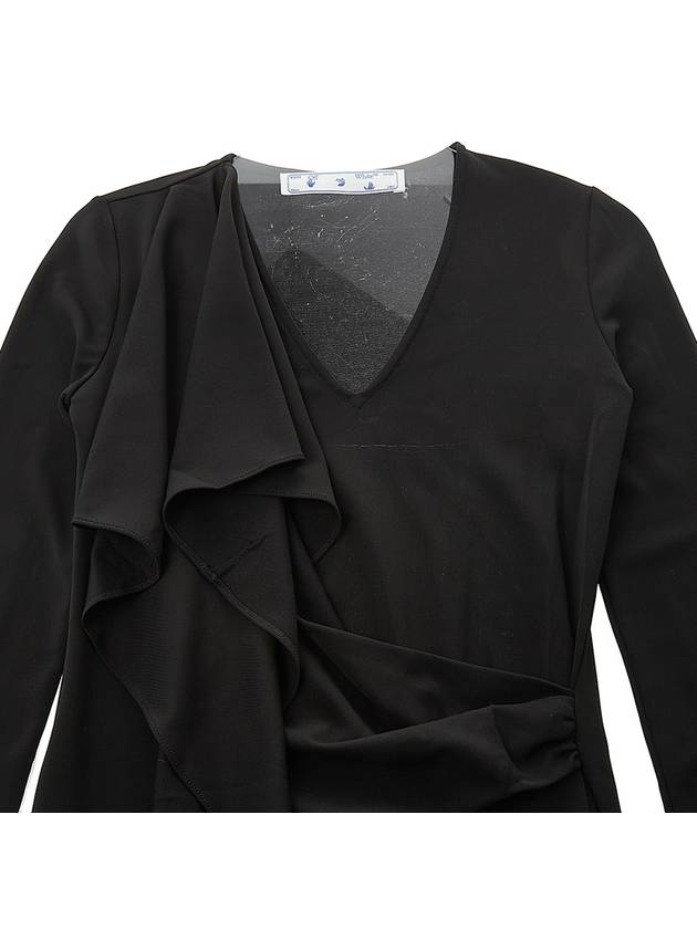 bandana detail asymmetric midi dress black - OFF WHITE - BALAAN.