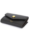 Folded Grain Leather Multi Card Wallet Black - MULBERRY - BALAAN 4