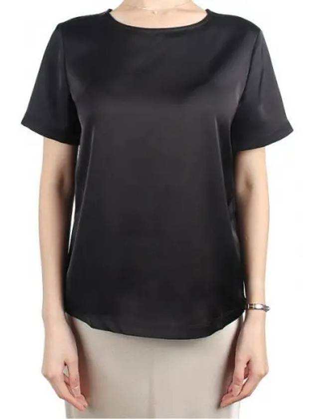 Weekend Women s Gilbert Satin Short Sleeve T Shirt Black 010 1120230 - MAX MARA - BALAAN 1