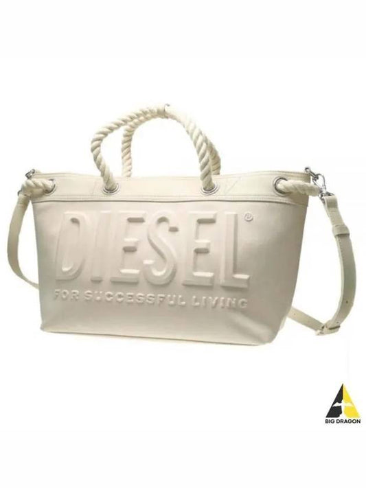 Rope Handle Medium Denim Tote Bag White - DIESEL - BALAAN 2