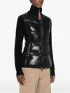 Women's Padded Wool Zip-Up Cardigan Black - MONCLER - BALAAN 3