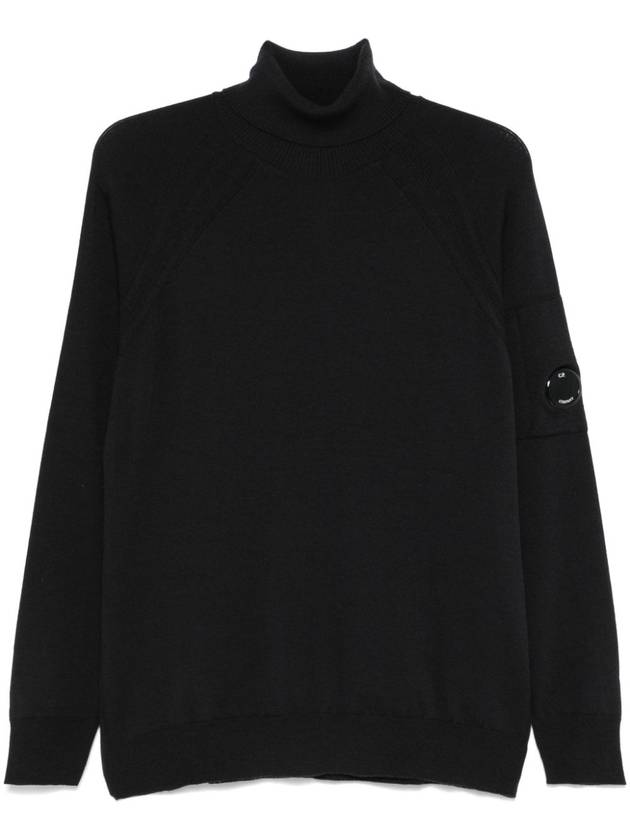 Extra Fine Merino Wool Turtleneck Black - CP COMPANY - BALAAN 3