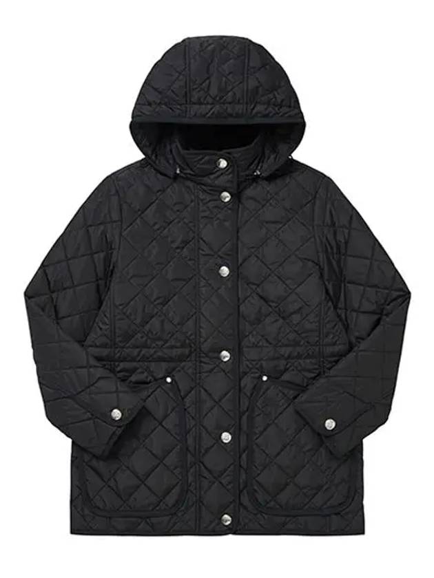 Diamond Quilted Long Nylon Jacket Black - BURBERRY - BALAAN 3