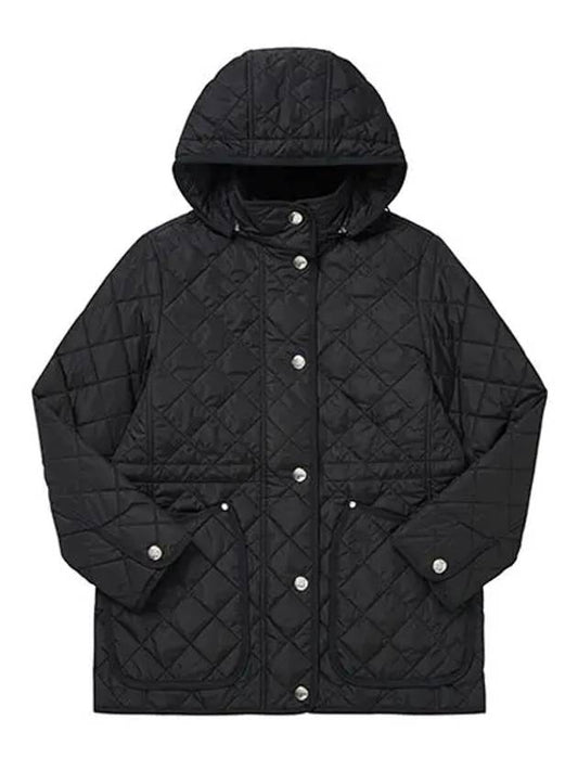 Diamond Quilted Long Nylon Jacket Black - BURBERRY - BALAAN 2