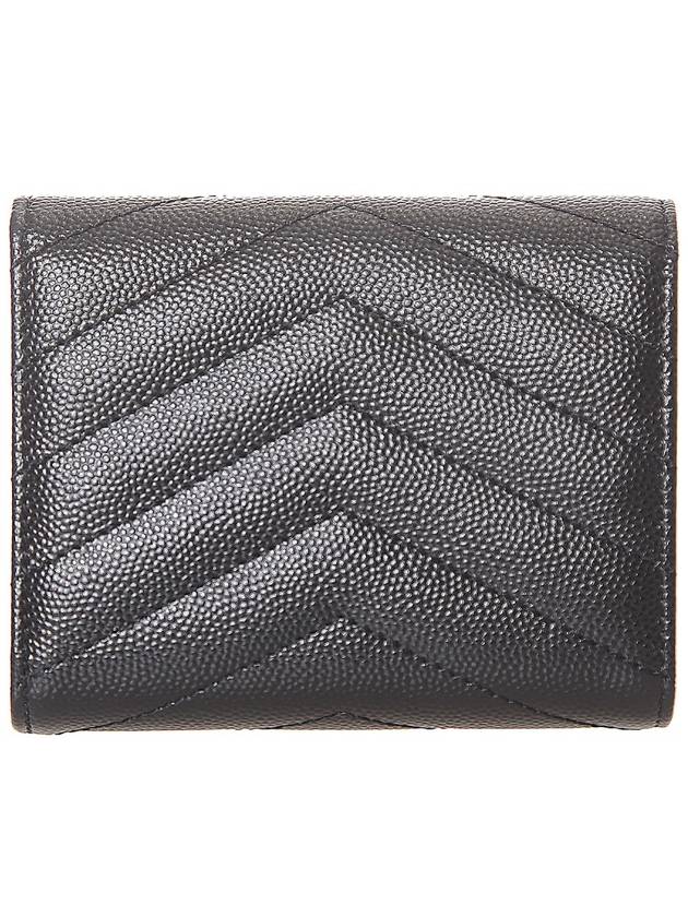 Monogram Cassandra Matelasse Half Wallet Black - SAINT LAURENT - BALAAN 4