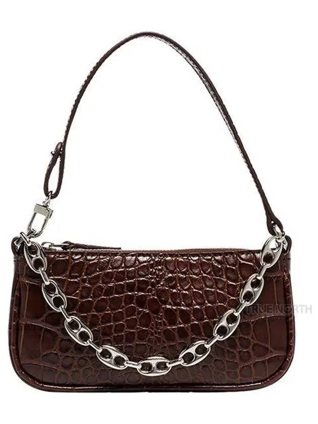 Bypa Women s 20CRMIRANEDSMA Crocodile Rachel Chain Shoulder Bag Nutella 1059634 - BY FAR - BALAAN 1