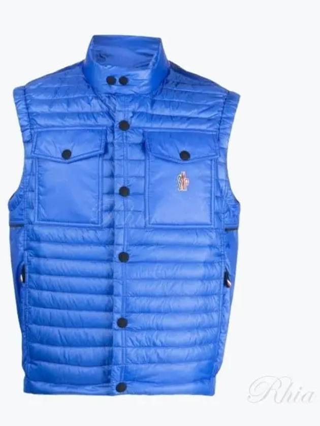 Grenoble Logo Patch Quilted Vest Blue - MONCLER - BALAAN 2