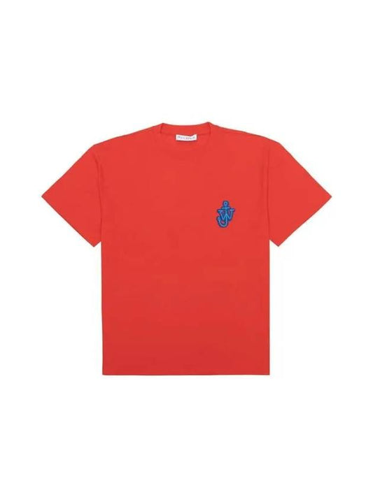Anchor Patch Cotton Short Sleeve T-Shirt Red - JW ANDERSON - BALAAN 1