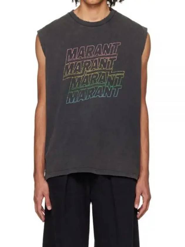 Yvan Logo Cotton Sleeveless Faded Black - ISABEL MARANT - BALAAN 2