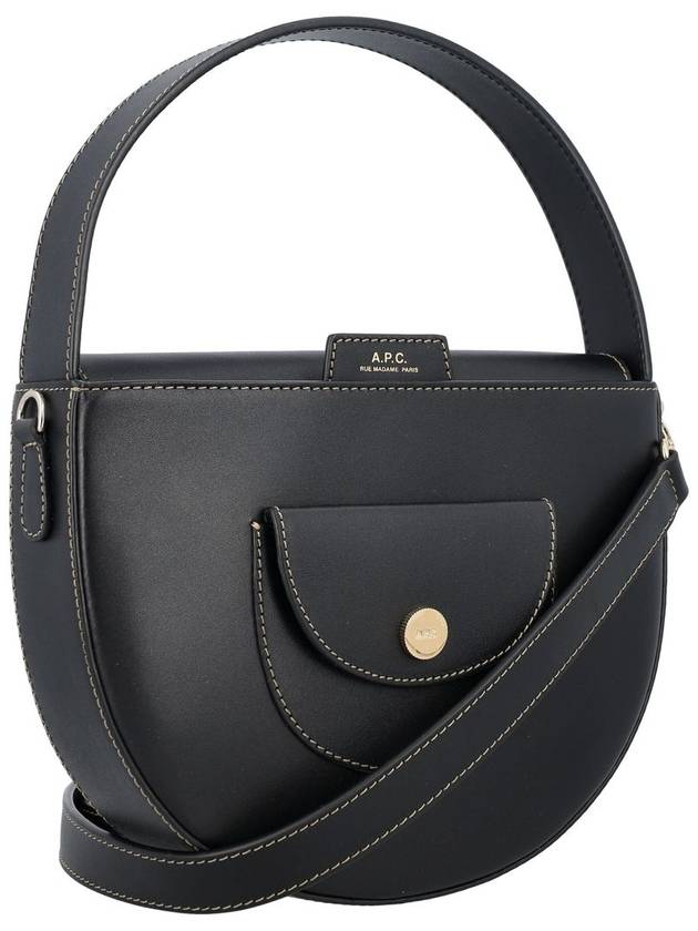 Le Pocket Small Smooth Leather Hobo Cross Bag Black - A.P.C. - BALAAN 3