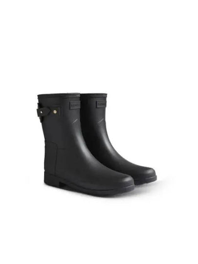 Refined Eyelet Buckle Short Rain Boots Black - HUNTER - BALAAN 2