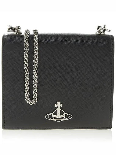 Derby Chain Half Wallet Black - VIVIENNE WESTWOOD - BALAAN 1