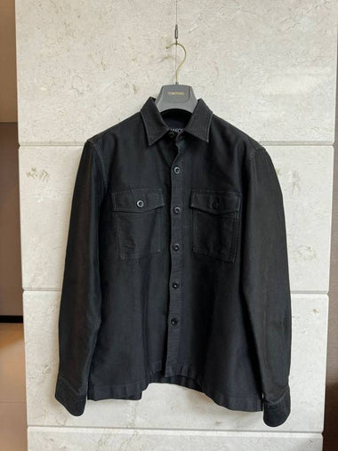 Cotton Military Shirt Black 2 - TOM FORD - BALAAN 1