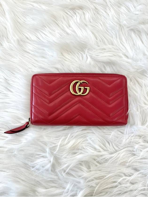 Daol Sangin Store Marmont Matelasse Long Wallet Red 443123 Condition A - GUCCI - BALAAN 2