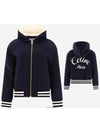 Teddy Double Face Cashmere Hooded Jacket Navy - CELINE - BALAAN 2